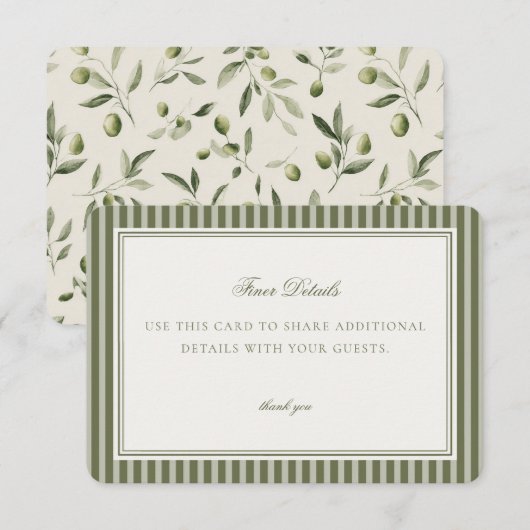 Olive Martini Tini Een Beetje Dichterbij Details K Informatiekaartje (Voorkant / Achterkant)