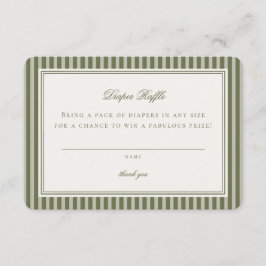 Olive Martini Tini Little One Stripe Diaper Raffle Informatiekaartje