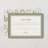 Olive Martini Tini Little One Stripe Diaper Raffle Informatiekaartje (Voorkant / Achterkant)