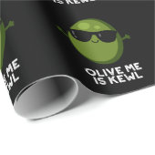 Olive Me Is Kewl Cool Olive Pun Donkere Achtergron Cadeaupapier (Rol Hoek)