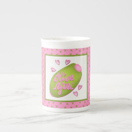 Olive Me Loves Olive You Grappige Retro Liefde Porselein Kop