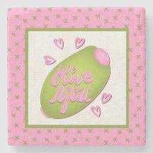 Olive Me Loves Olive You Retro Pink Olive Pattern