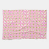 Olive Me Loves Olive You Retro Pink Olive Pattern  Theedoek (Horizontaal)