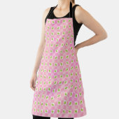 Olive Me Loves Olive You Retro Pink Pattern Apron Schort (Insitu)