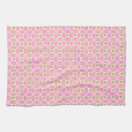 Olive Me Loves Olive You Retro Roze Olijf Patroon  Theedoek