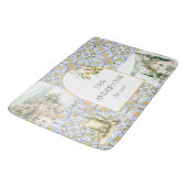 Olive Mediterraan Geel Blauw Tegel Patroon Badmat (Gekanteld)