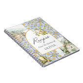 Olive Mediterrane Tegel Patroon Koken Recept Notitieboek (Rechterzijde)