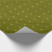 Olive met Gold Accent Houndstooth Wrapping Paper Cadeaupapier (Hoek)