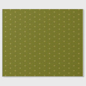 Olive met Gold Accent Houndstooth Wrapping Paper Cadeaupapier (Vlak)