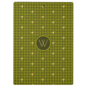 Olive met gouden accent Houndstooth klembord (Achterkant)