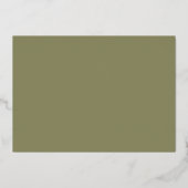 Olive Minimalist Script Bruiloftsfeest Roze Goud Folie Uitnodiging (Achterkant)