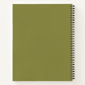 Olive minimalistische gepersonaliseerde spiraal No Notitieboek (Achterkant)