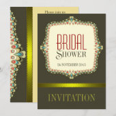 Olive Modern  Bridal Shower Kaart (Voorkant / Achterkant)