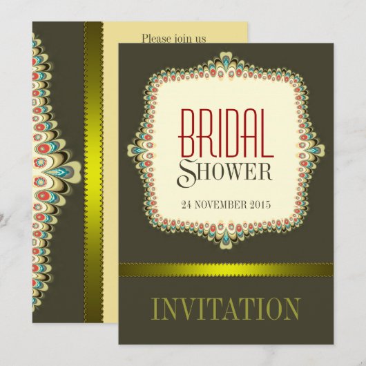 Olive Modern  Bridal Shower Kaart (Voorkant / Achterkant)