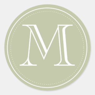 Olive Monogram Envelop Seal door Origami Prints Ronde Sticker