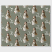Olive Moss & Custom Verjaardag tekst en foto - Cadeaupapier (Vlak)