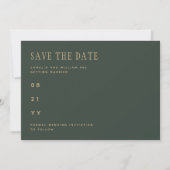 Olive Moss Green Gold Wedding BEWAAR DATUM Save The Date (Voorkant)
