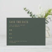 Olive Moss Green Gold Wedding BEWAAR DATUM Save The Date (Staand voorkant)