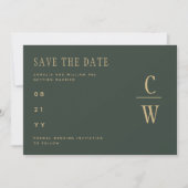 Olive Moss Green Gold Wedding BEWAAR DATUM Save The Date (Voorkant)