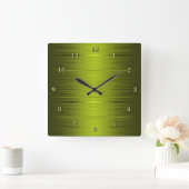 Olive Moss Green Square Wall Clock in de schaduw Vierkante Klok (Huis)