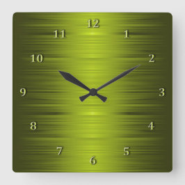 Olive Moss Green Square Wall Clock in de schaduw Vierkante Klok