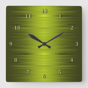 Olive Moss Green Square Wall Clock in de schaduw Vierkante Klok