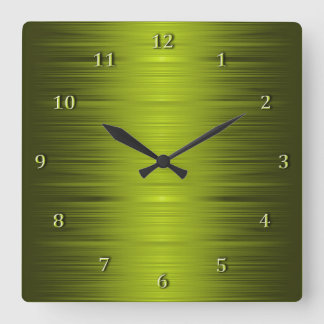 Olive Moss Green Square Wall Clock in de schaduw Vierkante Klok