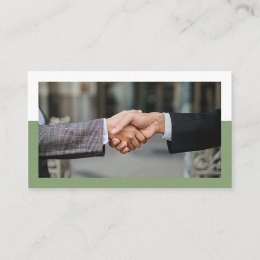 Olive & Navy Blue Professionele Pictogrammen QR-co Visitekaartje (Achterkant)