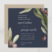 OLIVE NAVY RUSTIC FOLIAGE WE TIJDEN DE KNOT KAART (Voorkant / Achterkant)