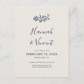Olive Navy Save the Date Briefkaart (Voorkant)