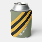 Olive Nightlight Stripes met naam Blikjeskoeler (Blikje Achterkant)