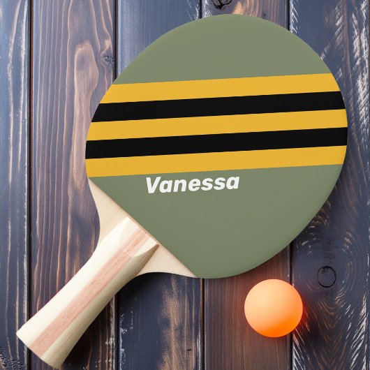 Olive Nightlight Stripes met naam Tafeltennisbatje
