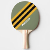 Olive Nightlight Stripes met naam Tafeltennisbatje (Voorkant)