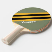 Olive Nightlight Stripes met naam Tafeltennisbatje (Voorkant Gekanteld)