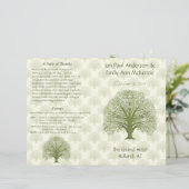 Olive Oak Wood Grain Tree Weddenprogramma (Staand voorkant)