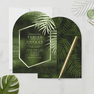 Olive Oasis Abstract Folie Palmblad Boog ID1324 Kaart