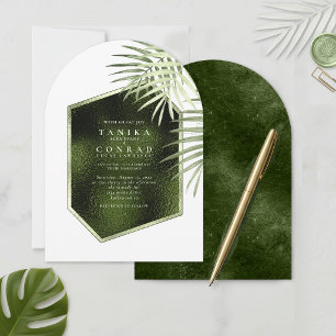 Olive Oasis Palm Leaf Folie Leiste Wht Boog ID1324 Kaart