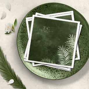 Olive Oasis Palmbladeren op Leisteen ID1324 Servet