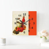 Olive oil bottles cooking still life vierkante klok (Huis)