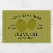 Olive oil extra virgin label template voedselcontainer etiket (Enkel label)