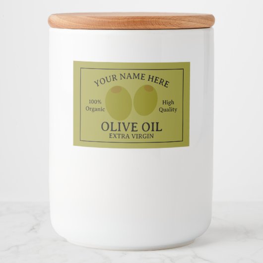 Olive oil extra virgin label template voedselcontainer etiket (Voorkant)