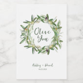 Olive Our Love - Label Set Wijn Etiket (Enkel label)
