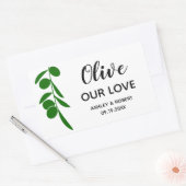Olive Our Love Stickers voor olijfolie, rechthoeki (Envelop)
