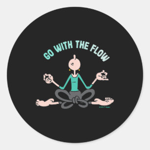 Olive Oyl ga met de stroom mee' Yoga voor Mensheid Ronde Sticker