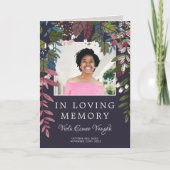 Olive Paarse groen foto begrafenisprogramma (Voorkant)