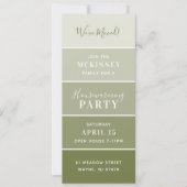 Olive Paint Swatch Kaart Housewarming Party Uitnod (Voorkant)