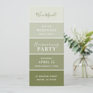 Olive Paint Swatch Kaart Housewarming Party Uitnod