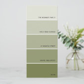 Olive Paint Swatch Nieuwe adres aankondiging (Staand voorkant)