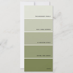 Olive Paint Swatch Nieuwe adres aankondiging