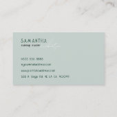 Olive Pastel Aesthetic Typography Makeup Artist Visitekaartje (Achterkant)